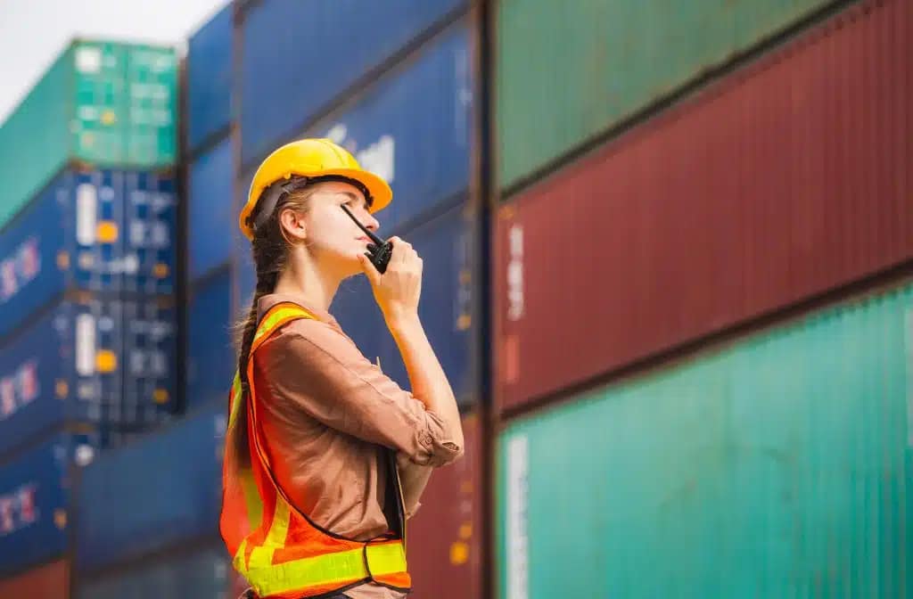 Using a WMS to Stay Competitive in a New Tariff Landscape 1 Woman at Port Inspecting Shipment 1 1024x672 1